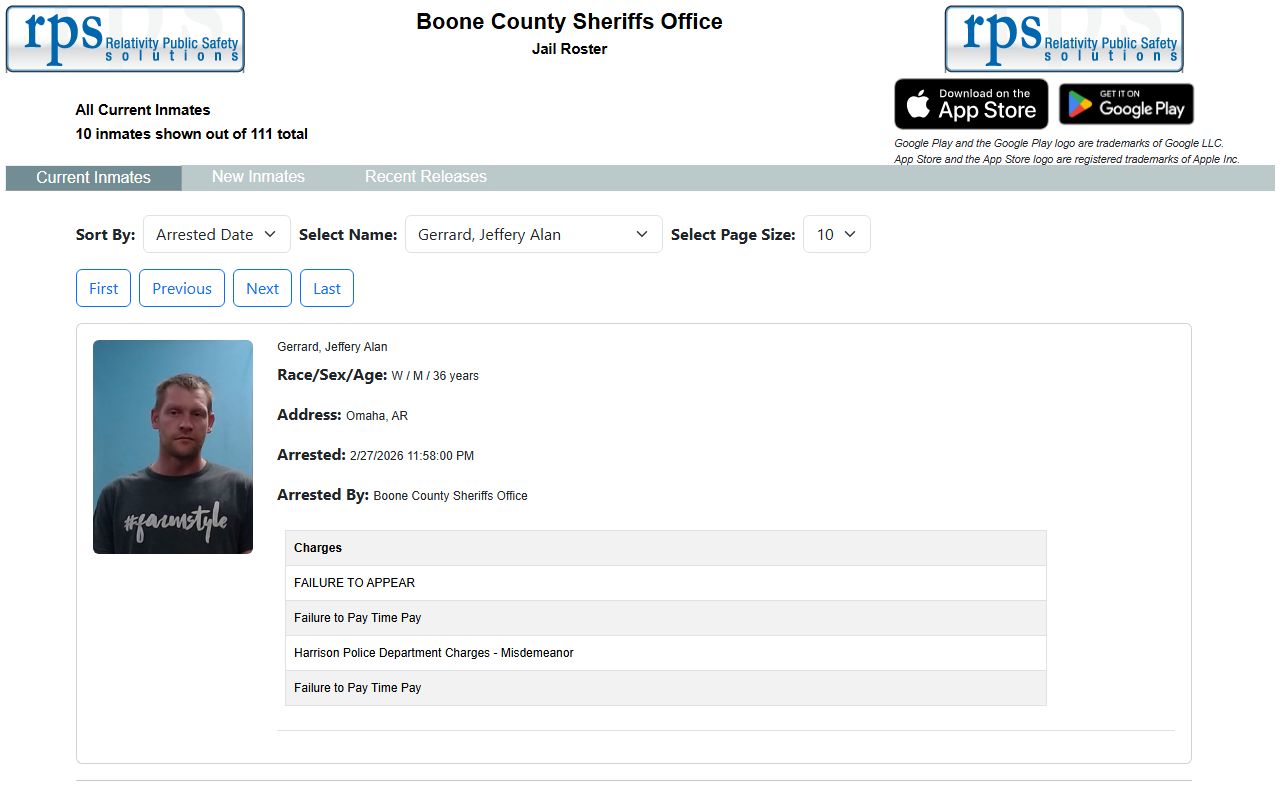 boone county recent arrests live jail roster current inmates lebanon