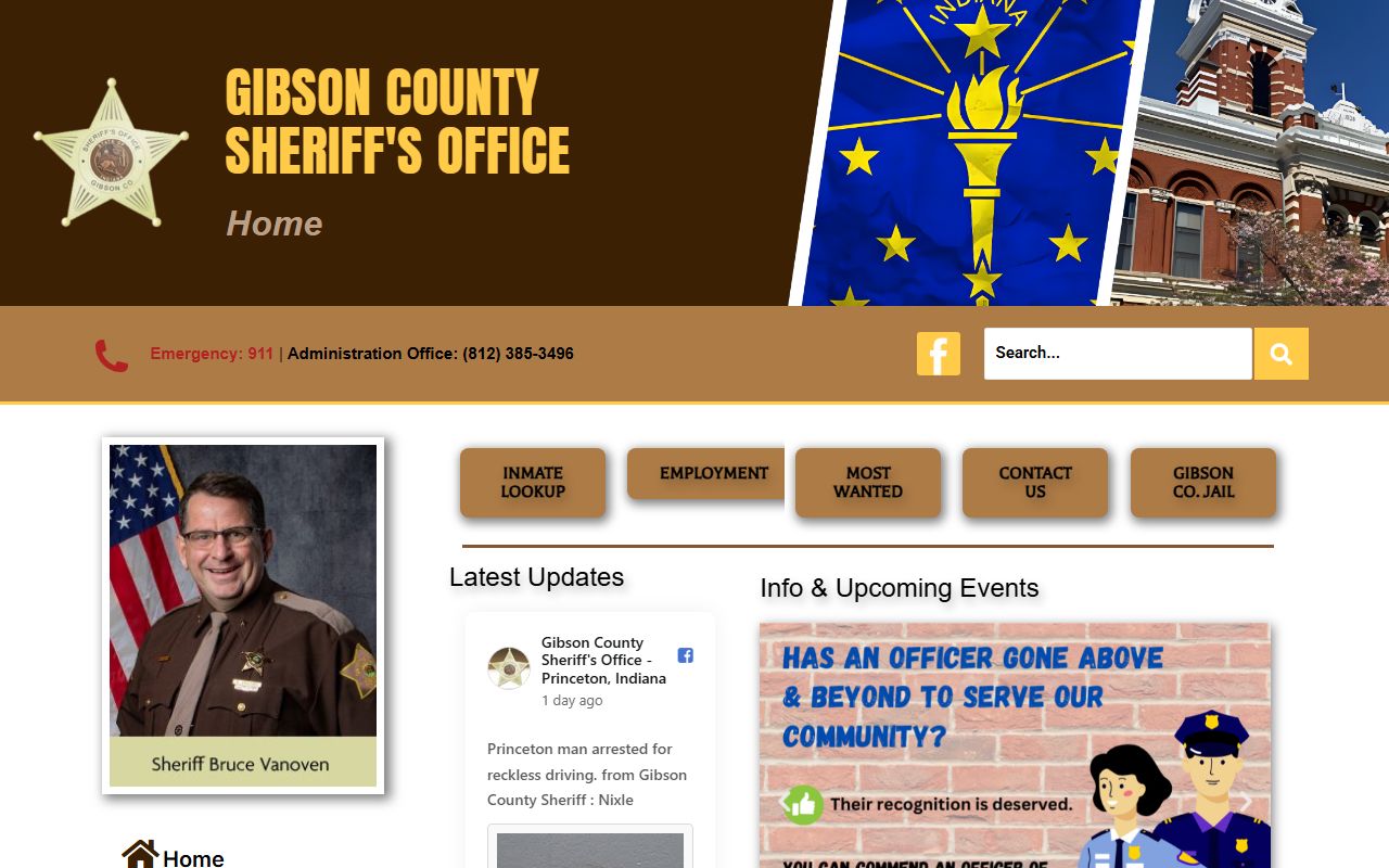 Gibson County Sheriff inmate search tool showing mugshots, charges, and booking data for recent arrests