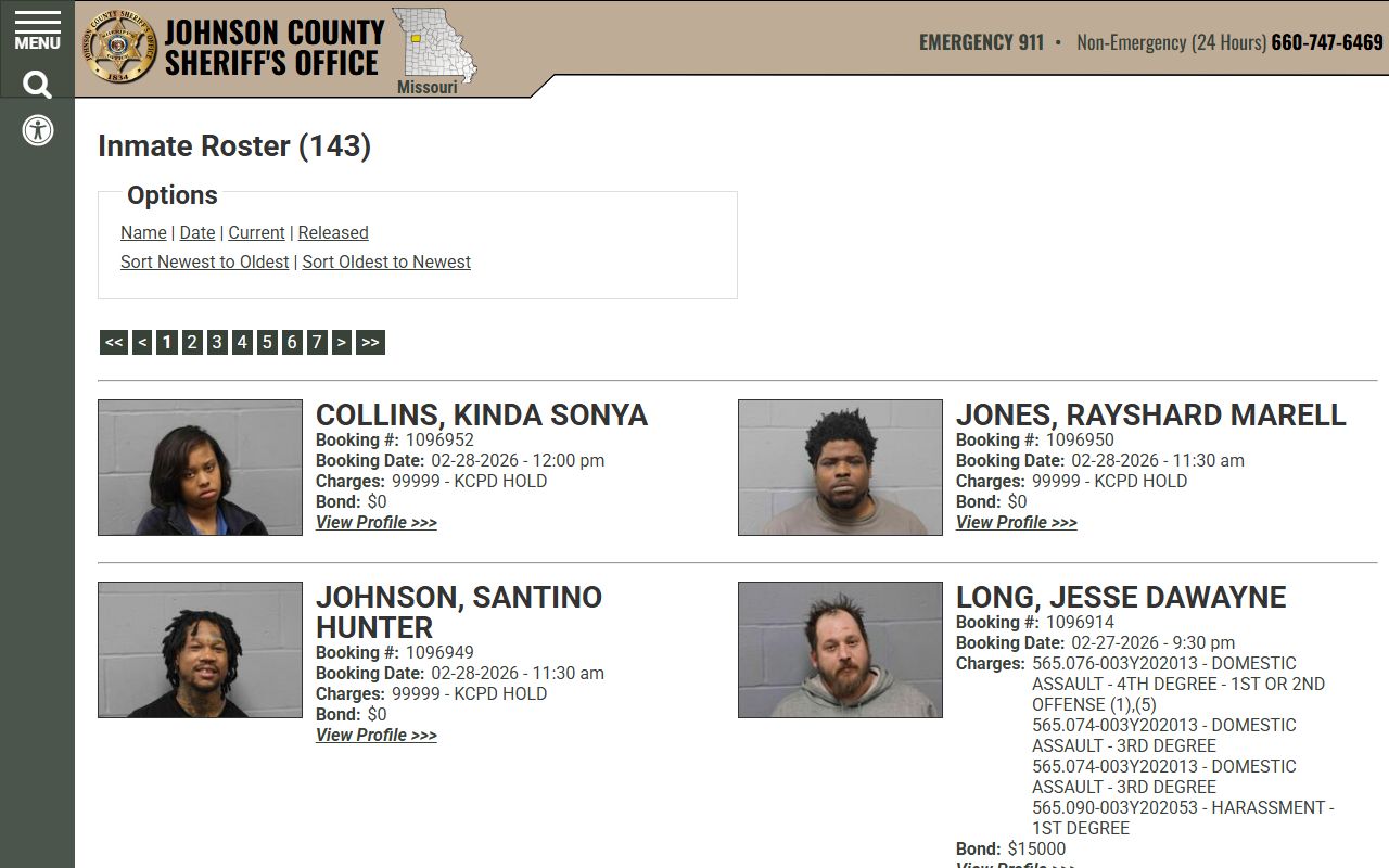 Johnson County Sheriff Inmate Roster
