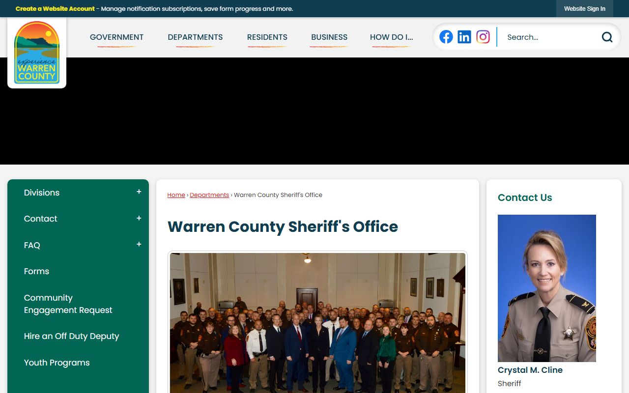 warren county recent arrests sheriff office website warrencountysheriff.org