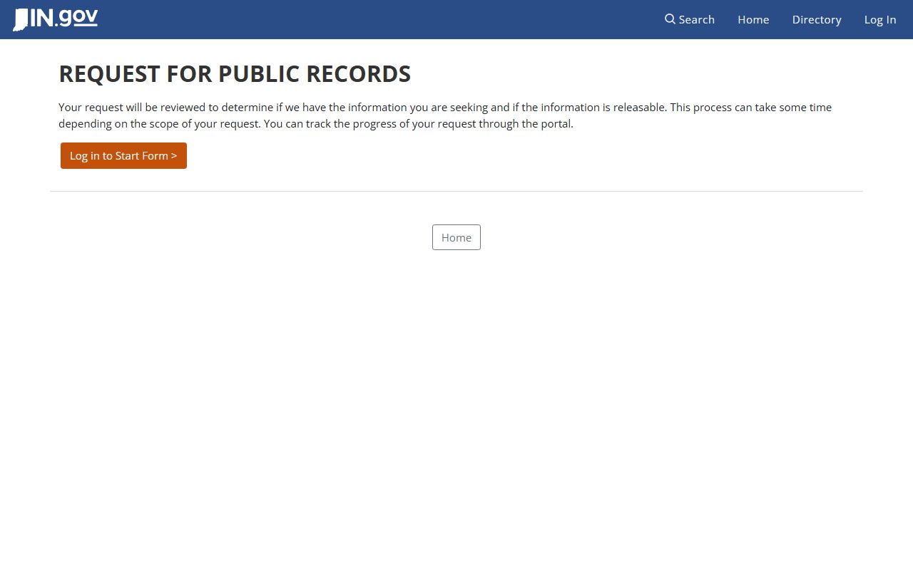 Indiana State Police APRA public records request portal